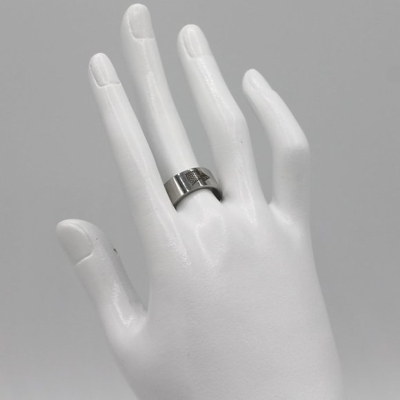 GoT Game of Thrones silver ring band 8mm wide - Picture 5 of 5